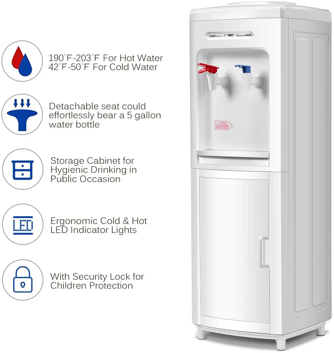 Top Loading Water Cooler Dispenser 5 Gallon White I553339