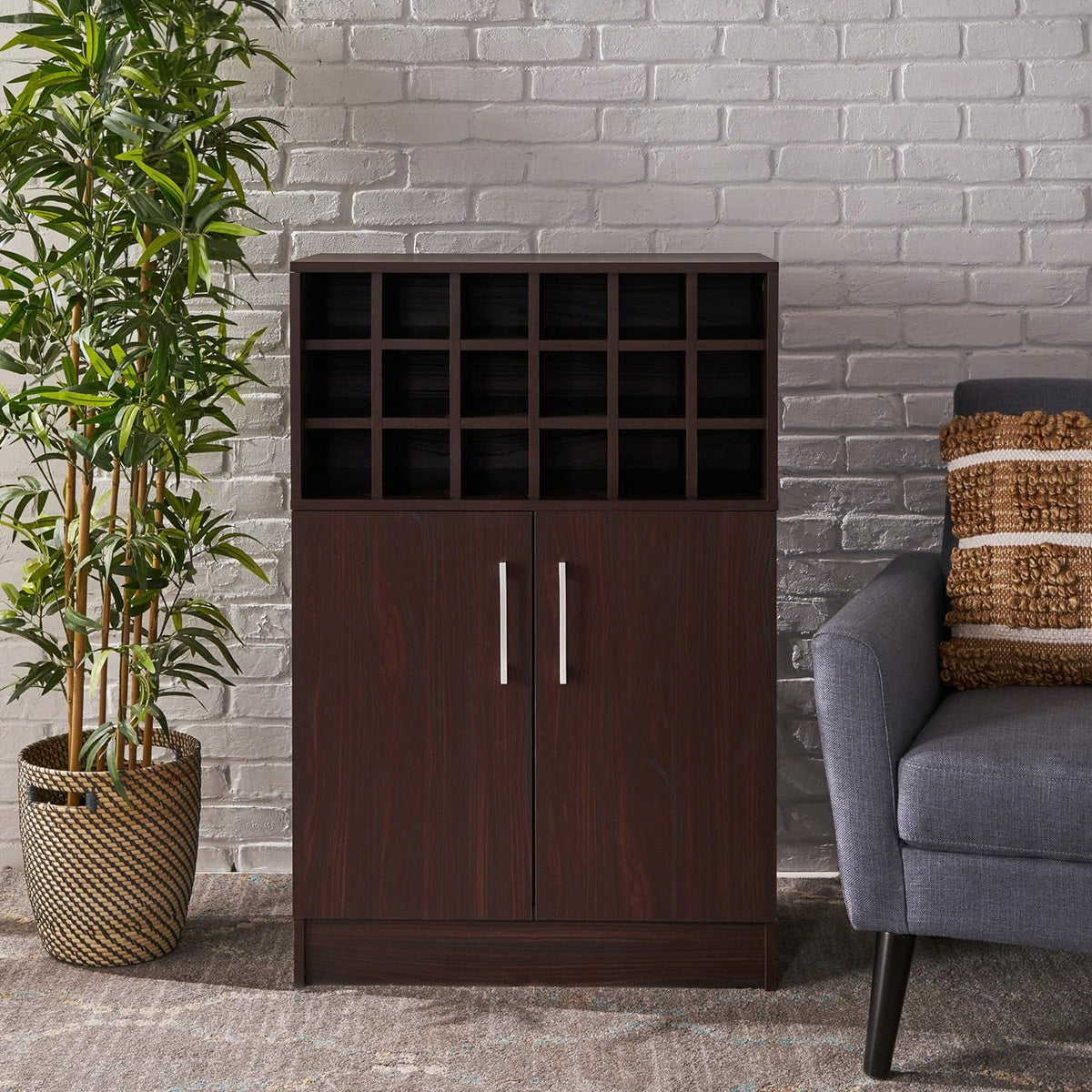 Faux Wood Wine Cabinet O413
