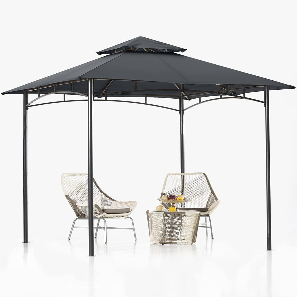 8'x 8' Gray Double Tiered Gazebo Canopy B51315