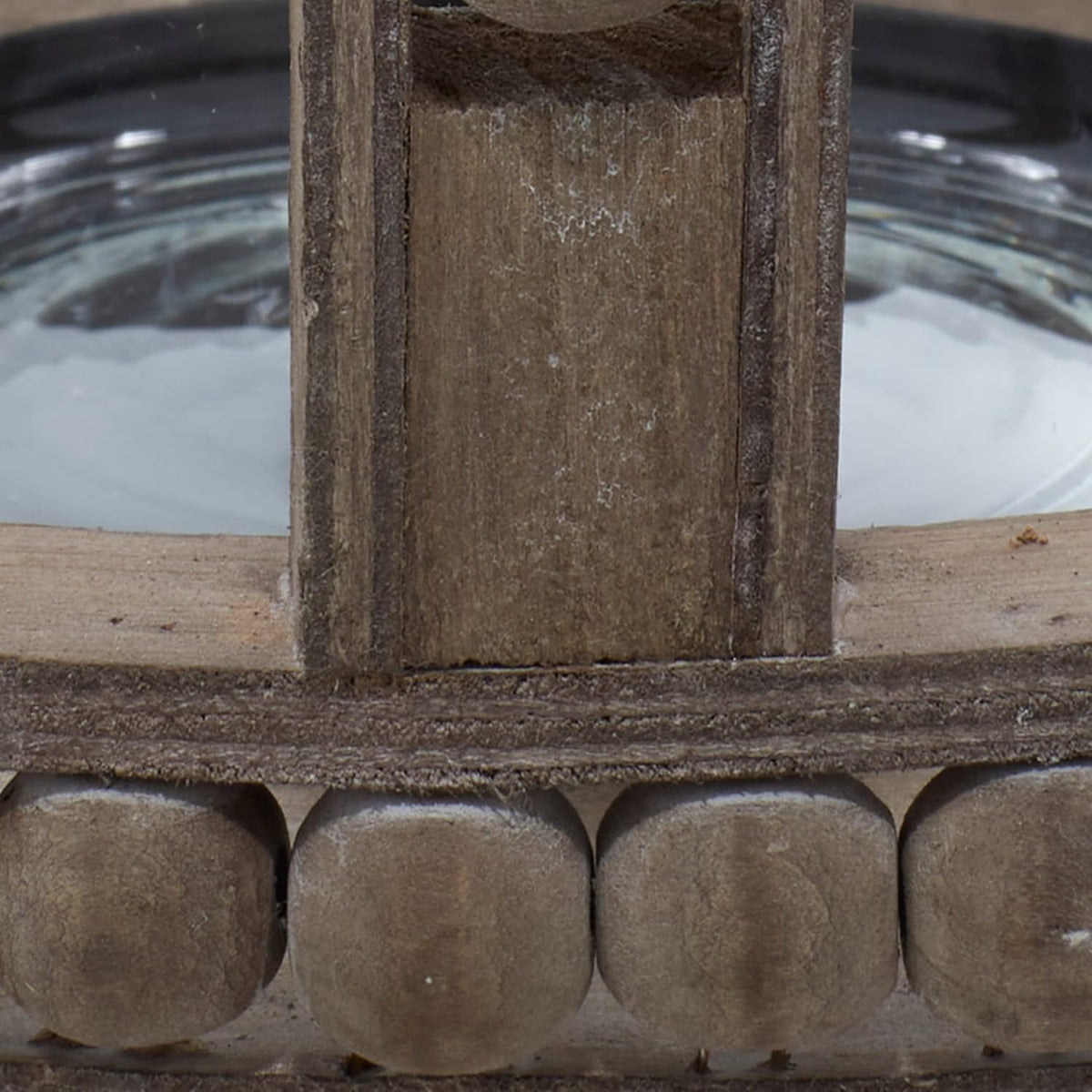 Rustic Wood and Glass Candle Lantern, 10W x 29H, Brown G885