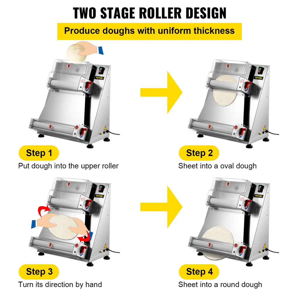 Electric Pizza Dough Roller Machine 15.7inch 370W A650