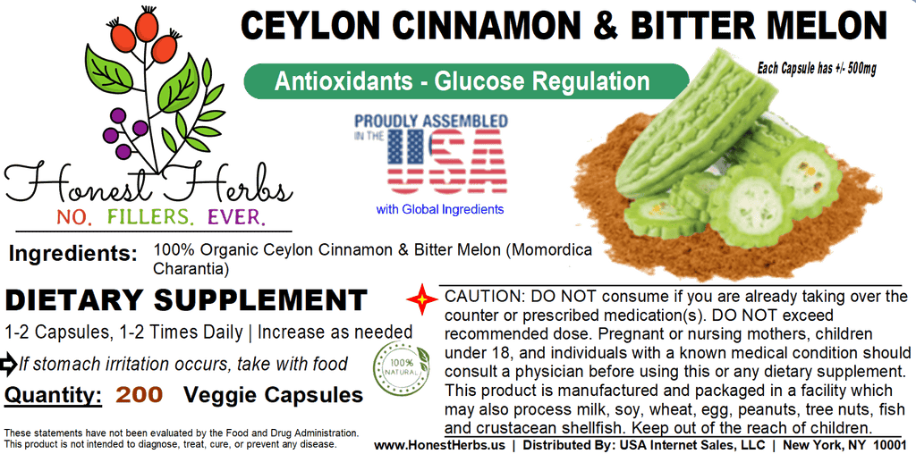 200 Veg Caps Ceylon Cinnamon & Bitter Melon Blend R261855