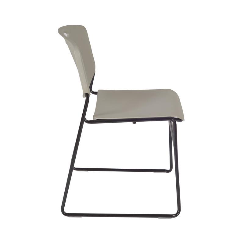 Grey Round Breakroom Table & 4 Stack Chairs Z91297