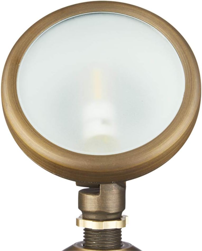 Cast Brass 12V Round Wall Wash (Bronze) with LED Bulb R138