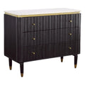 Black and Gold 3-Drawer Wood Chest H999