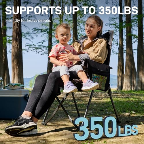 Lightweight Folding Reclining Camping Chair with Adjustable Back Black G280