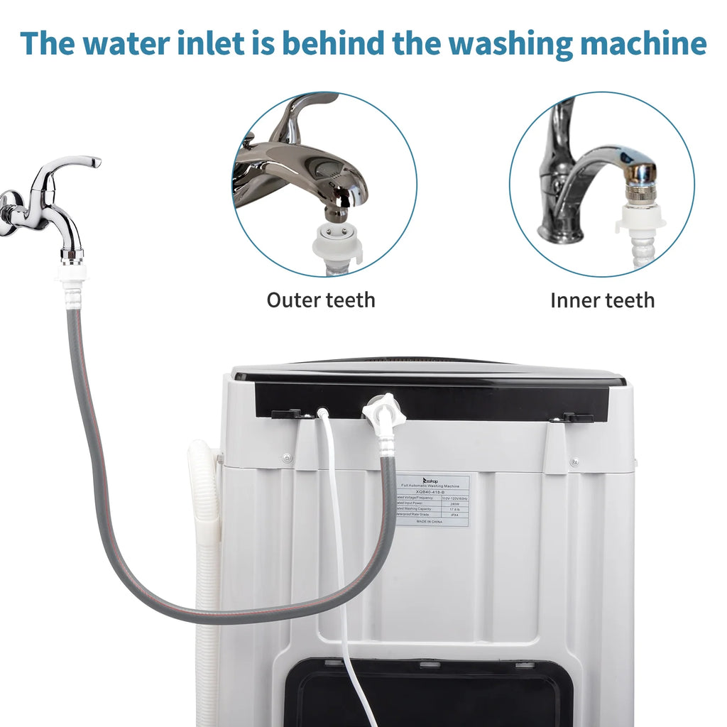 17.6 Lbs Capacity Top Load Portable Washing Machine with LED Display U582561