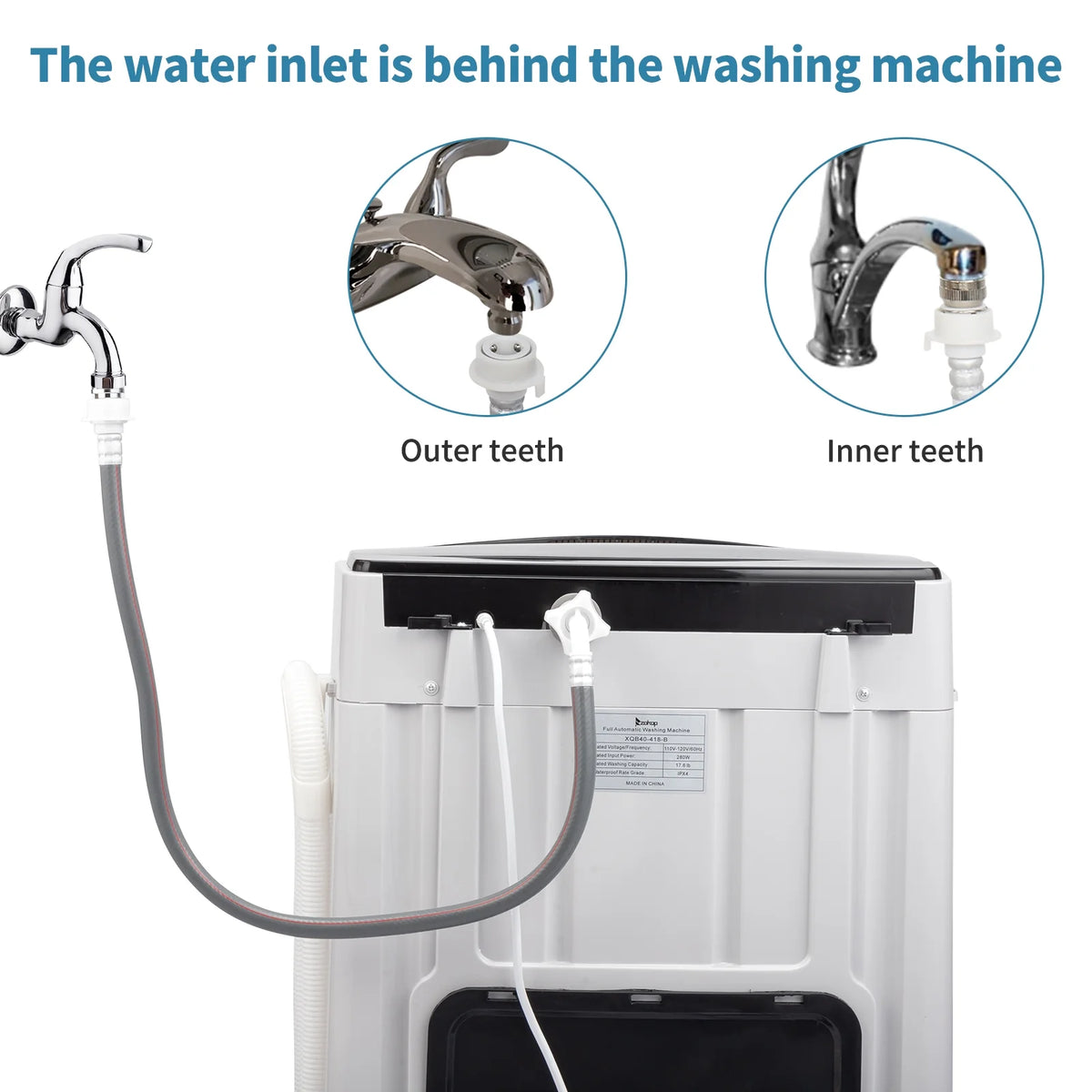 17.6 Lbs Capacity Top Load Portable Washing Machine with LED Display U582561