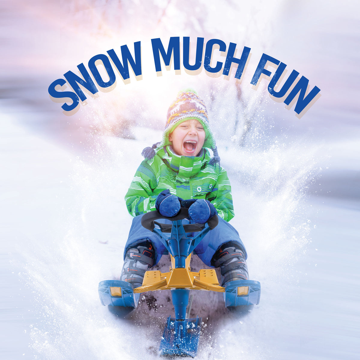 Snow Sled with Padded Steering Wheel, Twin Brakes & Pull Rope V1794