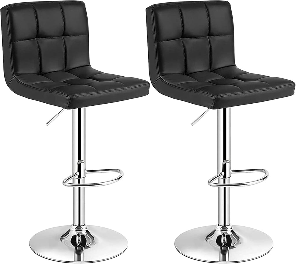White Set of 2 Swivel Adjustable Bar Stools with Arms Z452234