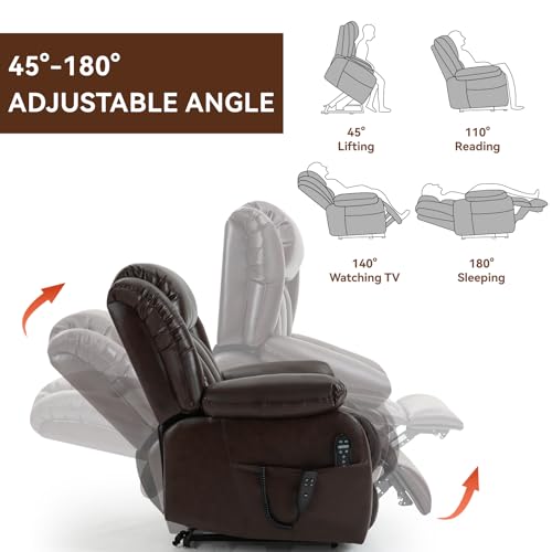 Black Leather Dual Motor Power Lift Recliner Chair K54120