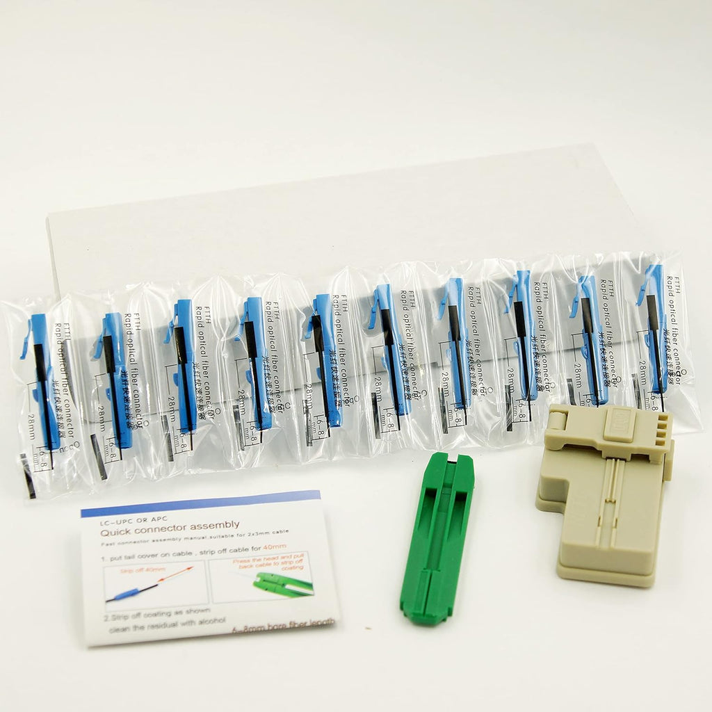 100pcs LC UPC Fiber Optic Quick Connector Single Mode 9/125 J139