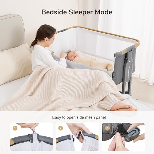 Baby Bassinet with Wheels, Mattress, Sheet, Folding W423