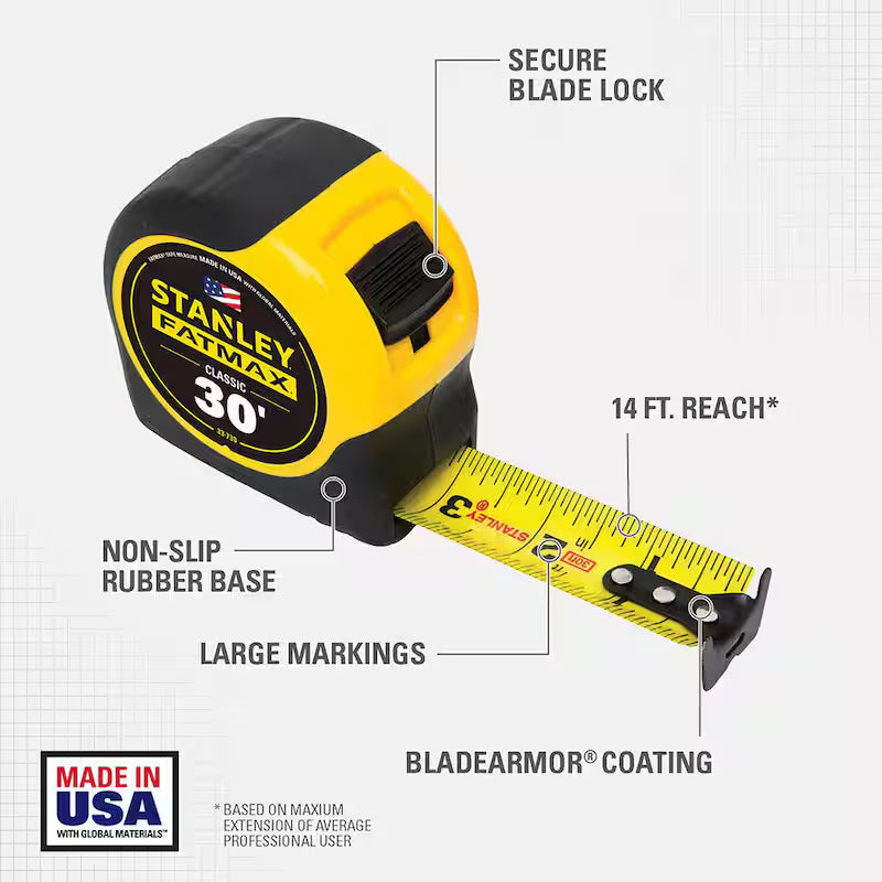 30 ft. x 1-1/4 in. Tape Measure (4 Pack) Q733374