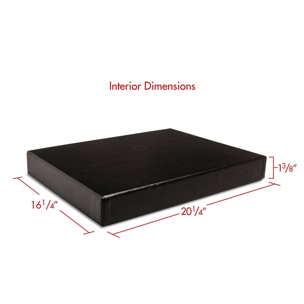 Black Clamshell Portfolio Print Box with White Lining D342