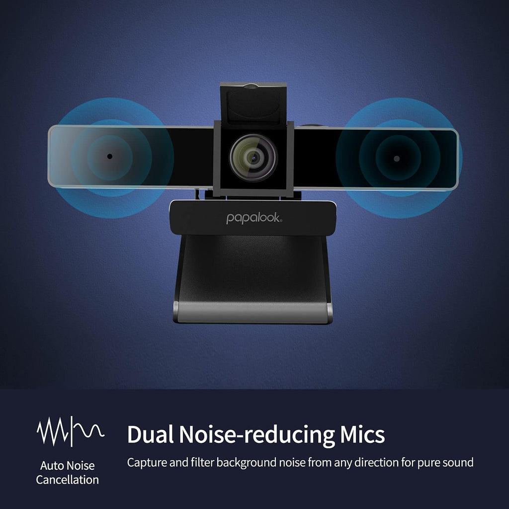 2K Ultra HD Zoomable Webcam with Dual Microphone and Tripod G456687