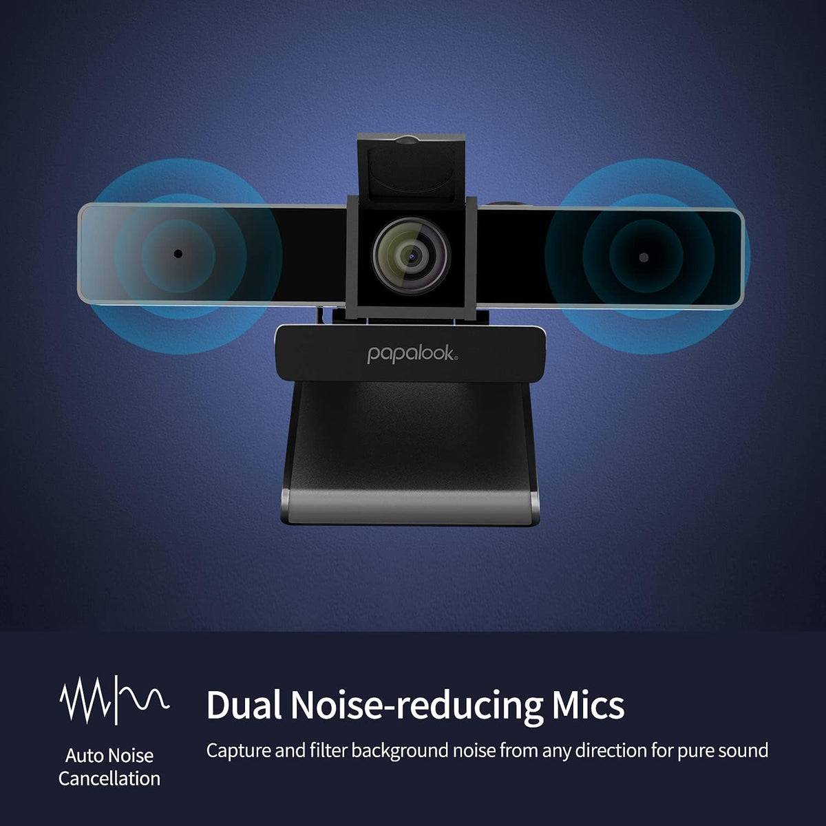 2K Ultra HD Zoomable Webcam with Dual Microphone and Tripod G456687