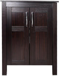 24 Inches Dark Coffee Bathroom Vanity Set with Top and 2-Door Cabinet C4107