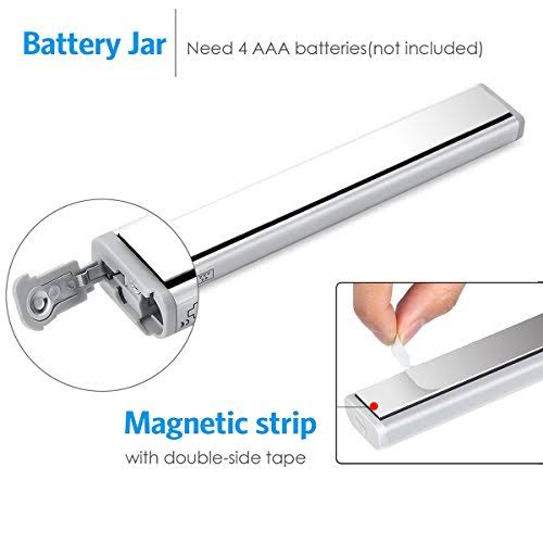 Motion Sensor Closet Lights, Portable 10-LED Wireless Cabinet Light Bar with Magn A9075