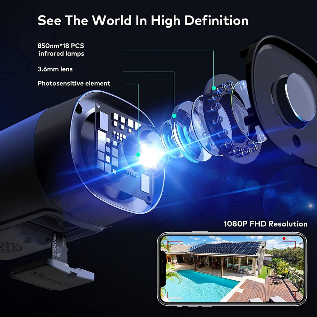 1080P WiFi Outdoor Security Cameras with Night Vision H590