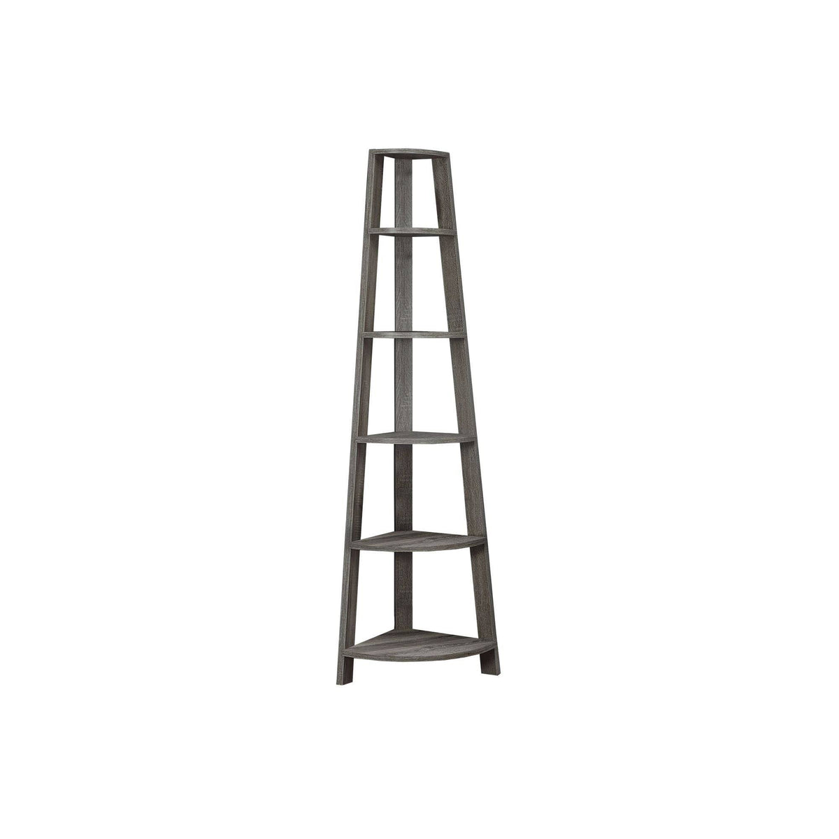 Taupe Brown Corner Accent Etagere Bookcase S549429