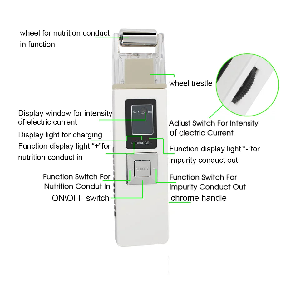 Portable Galvanic Microcurrent skin firming machine Anti-aging Massager G89199