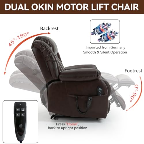 Black Leather Dual Motor Power Lift Recliner Chair K54120