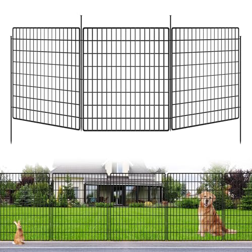 10 Panels 33 in x 24 ft Rustproof Metal Garden Fence X300