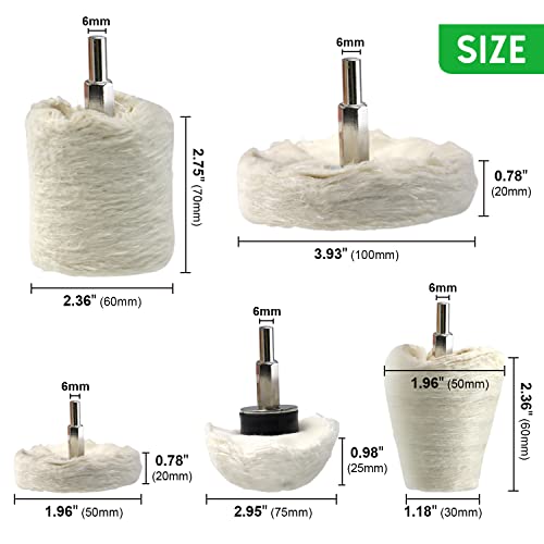 Flannelette Polishing Wheels Mixed Polish Head Kit with 1/4'' Shaft Y442251