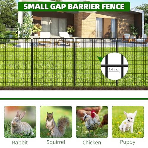 10 Panels 33 in x 24 ft Rustproof Metal Garden Fence X300