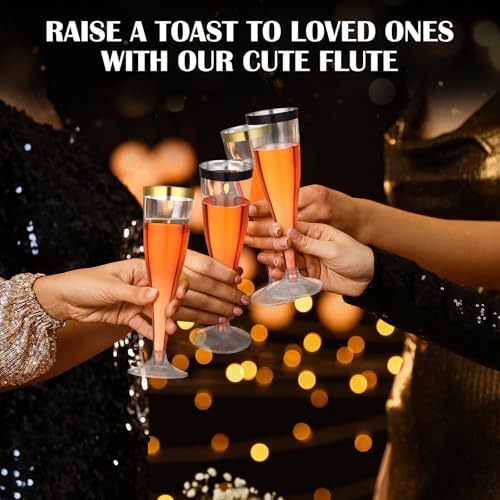 36 Pcs Clear Plastic Champagne Flutes 4.5 oz Disposable D690082
