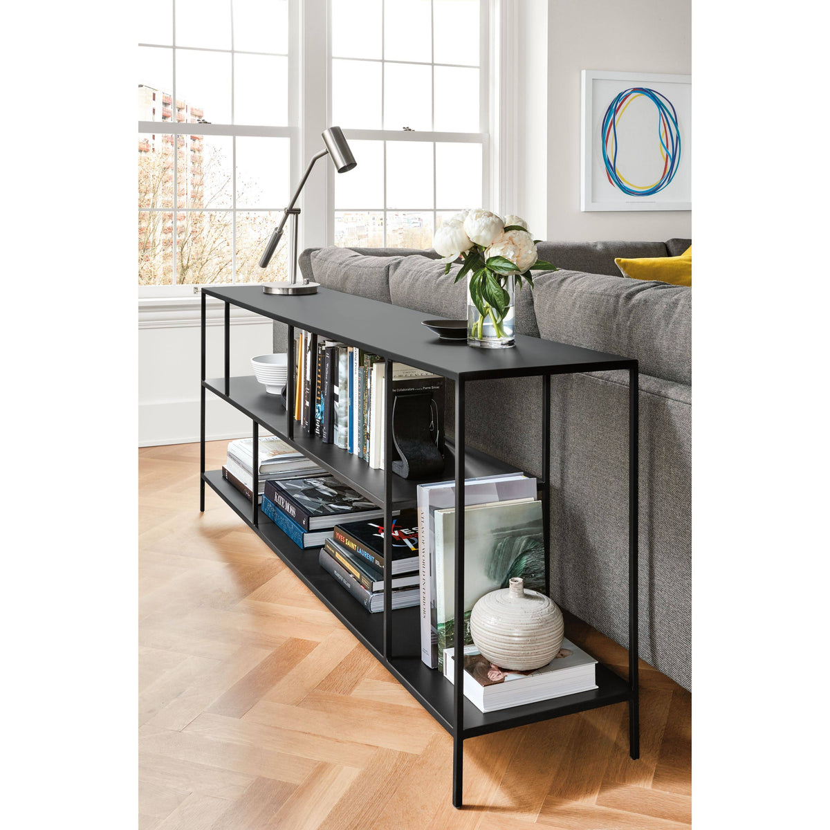 White Console Bookcase Y40209