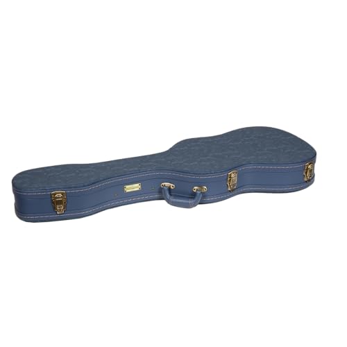 Carved Smoke Blue Wooden Hardshell Guitar Case I41974