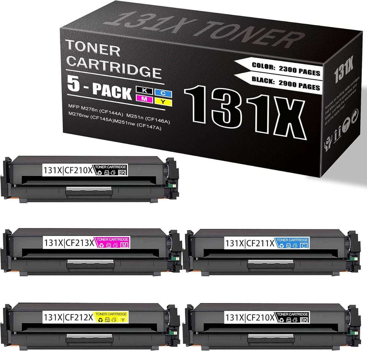 5 Pack Compatible Toner Cartridge Replacement H369