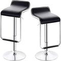White Set of 2 Swivel Adjustable Bar Stools with Arms Z452234