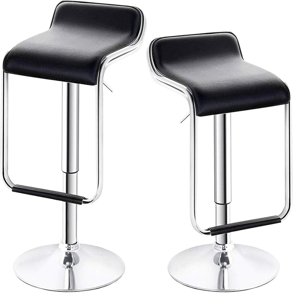 White Set of 2 Swivel Adjustable Bar Stools with Arms Z452234