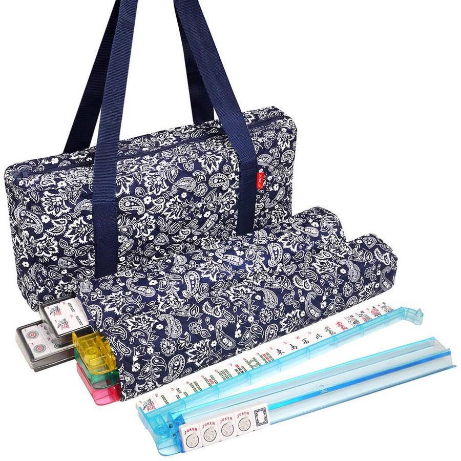 Soft-Sided American mAh Jongg Set with White Tiles and Modern Pushers A185387