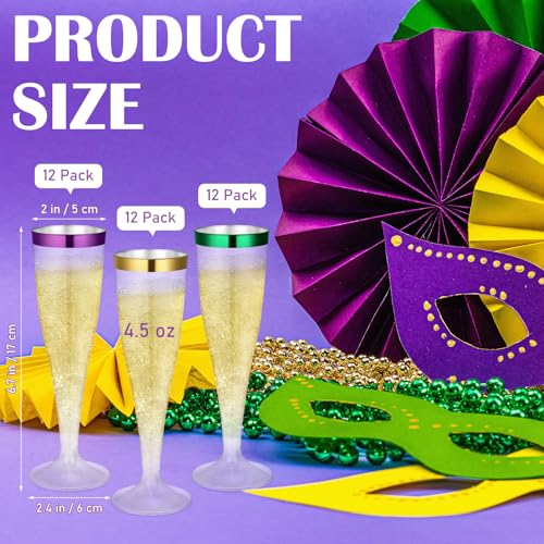 36 Pcs Clear Plastic Champagne Flutes 4.5 oz Disposable D690082