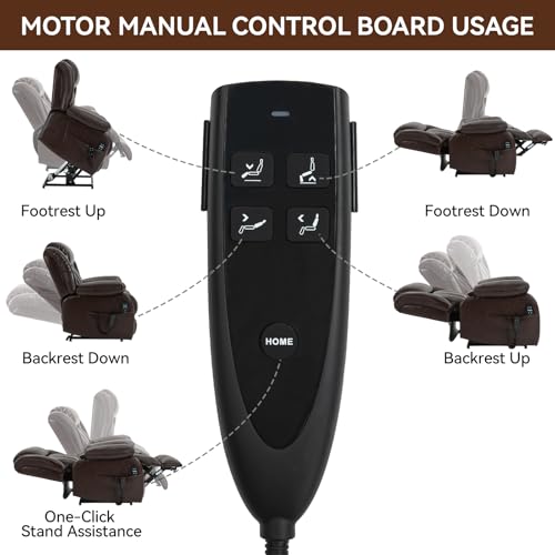 Black Leather Dual Motor Power Lift Recliner Chair K54120
