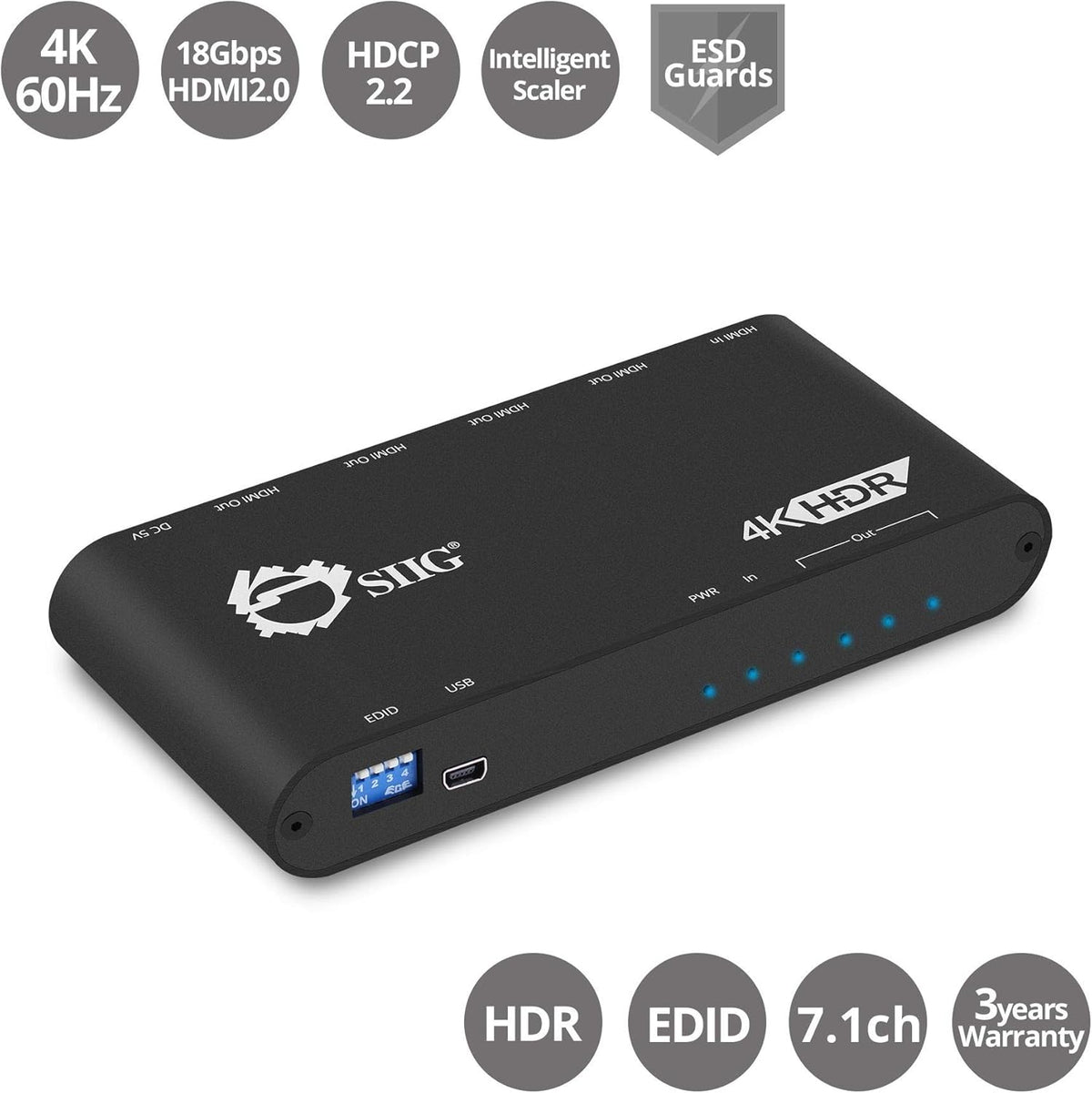 1x4 HDMI 4K 60Hz HDR Splitter Z743001