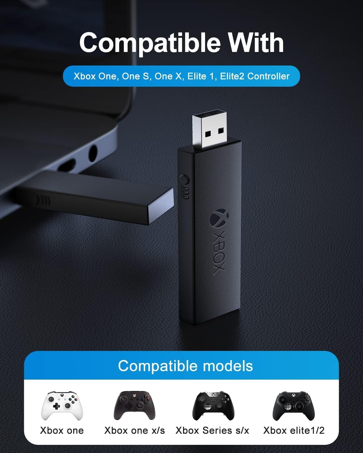 Black Wireless Adapter for Xbox One Controller X9998