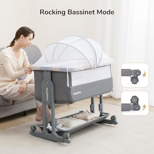 Baby Bassinet with Wheels, Mattress, Sheet, Folding W423