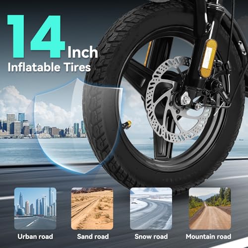 14" Foldable Electric Bike with 560W Motor and 48V Battery H408