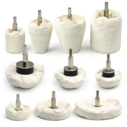 Flannelette Polishing Wheels Mixed Polish Head Kit with 1/4'' Shaft Y442251
