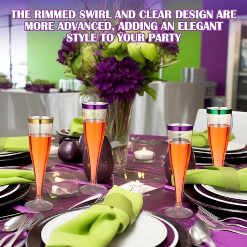 36 Pcs Clear Plastic Champagne Flutes 4.5 oz Disposable D690082