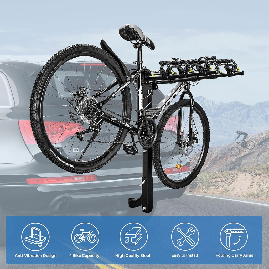 3 Bike Hitch Mount Carrier with Tie Down Strap I795