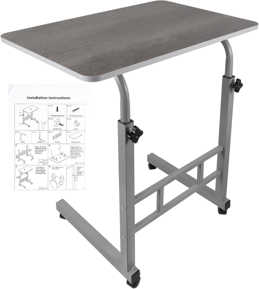 Height Adjustable Rolling Desk Cart with Wheels B7119