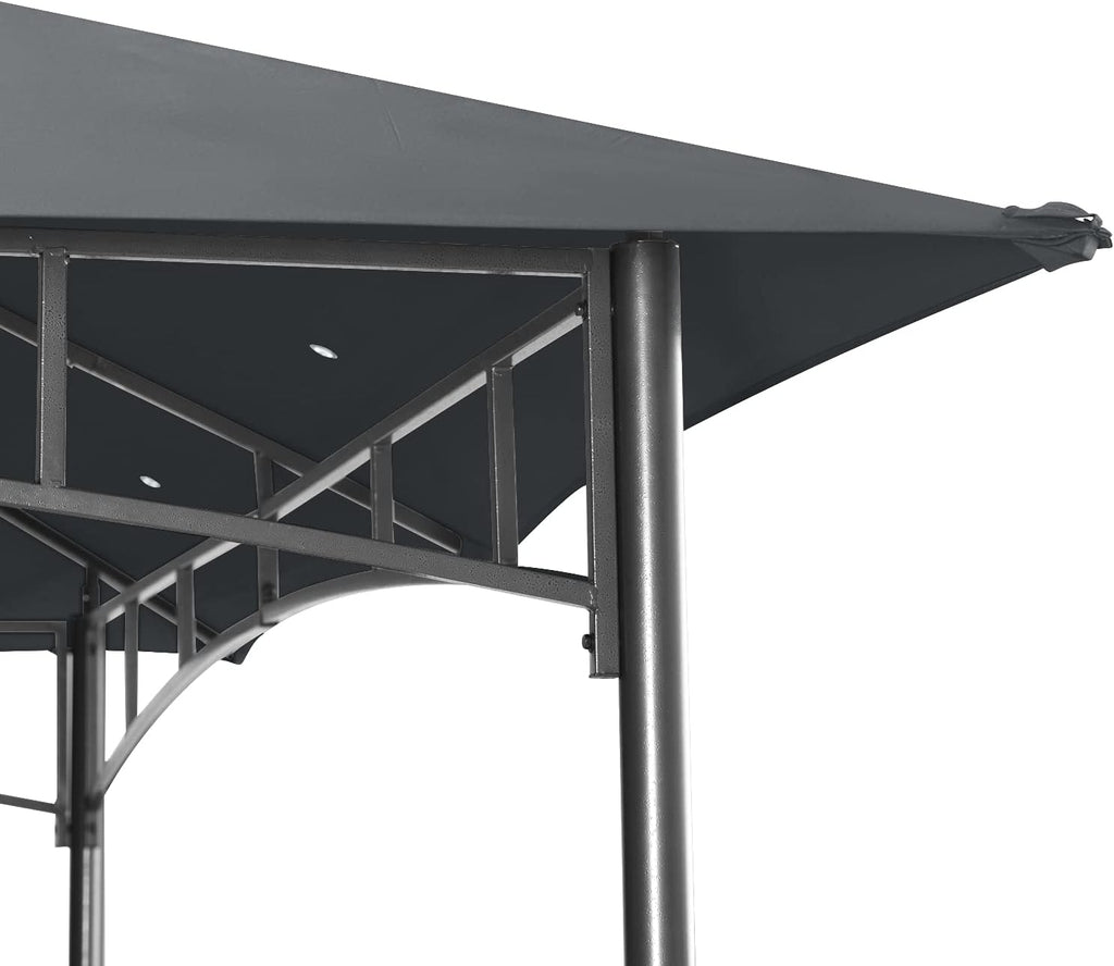 8'x 8' Gray Double Tiered Gazebo Canopy B51315