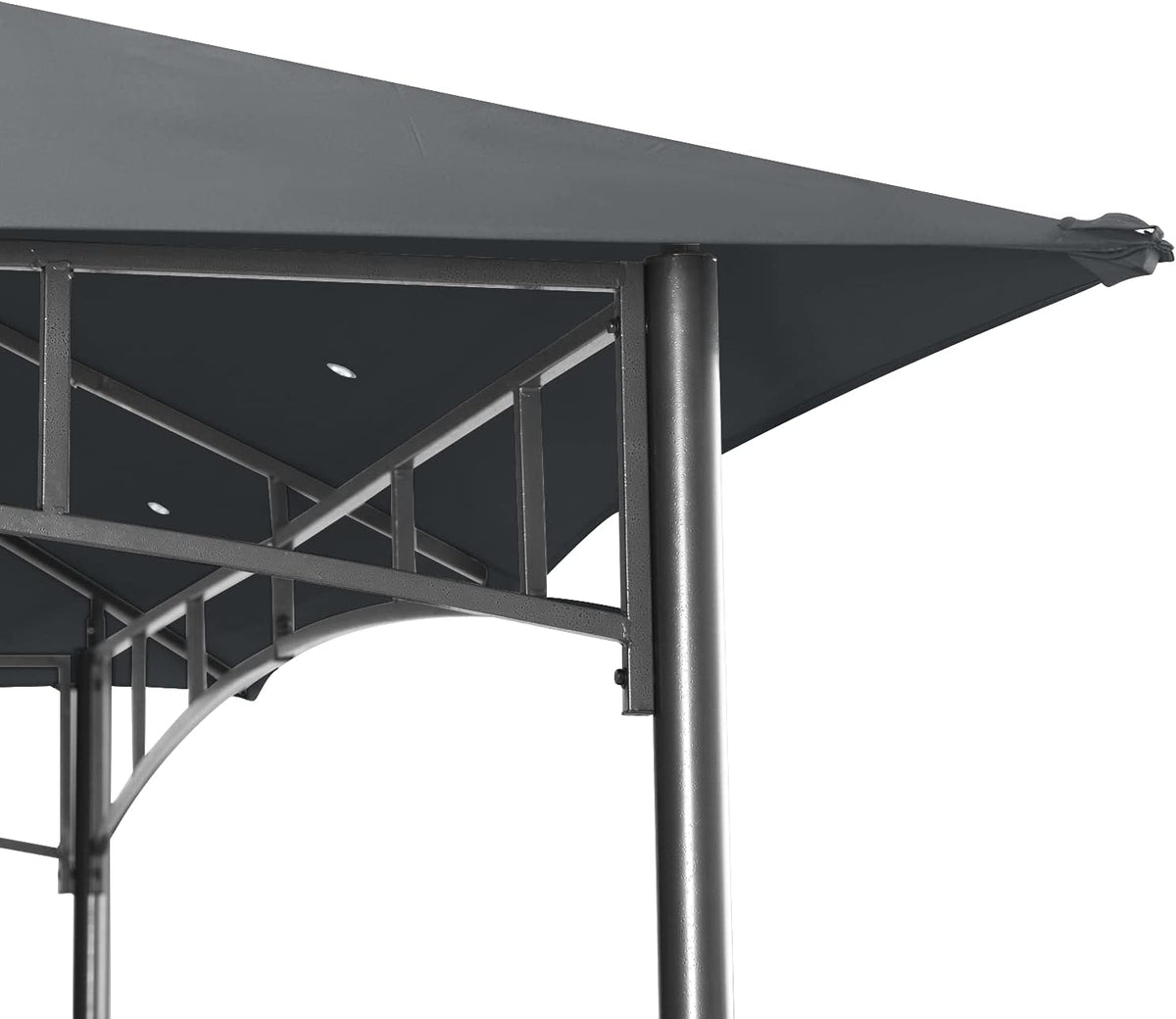 8'x 8' Gray Double Tiered Gazebo Canopy B51315