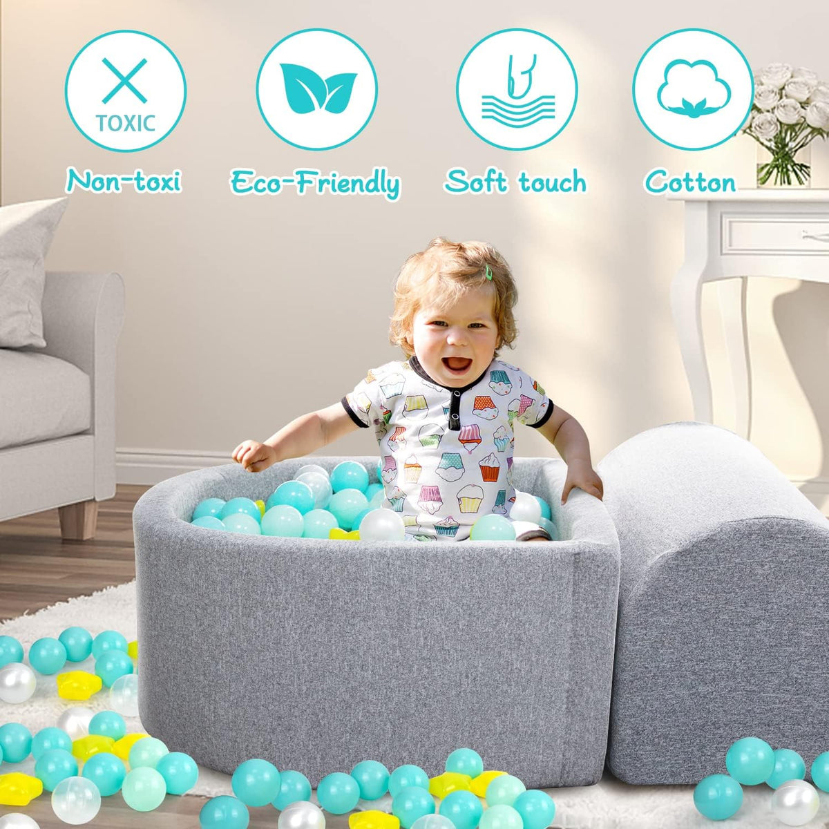 Soft Foam Climbing Blocks and Ball Pit J815462